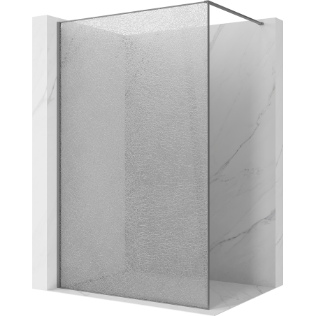 Mexen Kioto ścianka prysznicowa Walk-in 140 x 200 cm, crackle transparent 12 mm, gun metal - 800-140-101-95-04-X