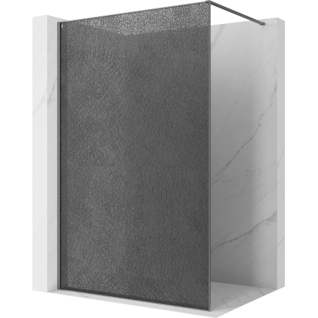 Mexen Kioto parede de duche Walk-in 80 x 200 cm, crackle grafite 12 mm, metal escurecido - 800-080-101-95-44-X