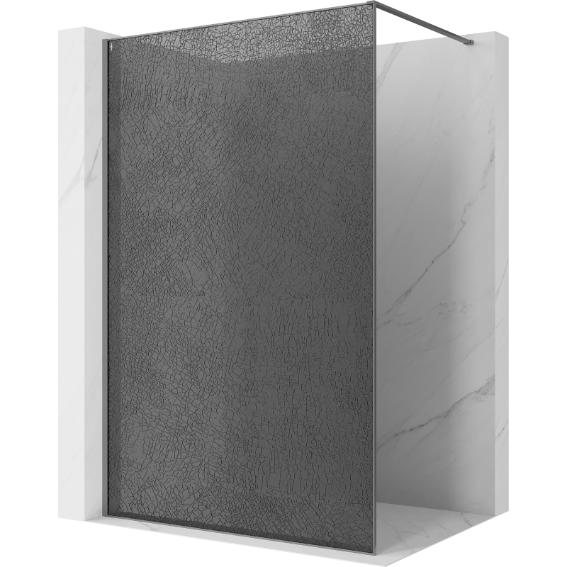 Mexen Kioto ścianka prysznicowa Walk-in 140 x 200 cm, crackle grafit 12 mm, gun metal - 800-140-101-95-44-X