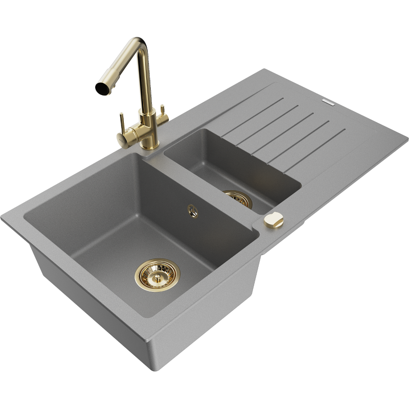 Mexen Matias Granitspléck mat 1,5 Becken an Oflaaf mat Kichendusch Duero, gro - 6502-71-671600-50