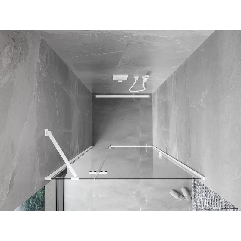 Mexen Mist-H porte de douche pliante gauche 110 cm, transparent, blanc - 8A5-110-000-20-00-L