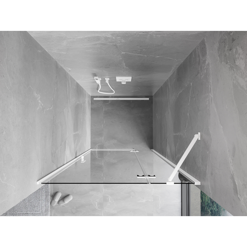 Mexen Mist-H drzwi prysznicowe uchylne prawe 80 cm, transparent, białe - 8A5-080-000-20-00-P