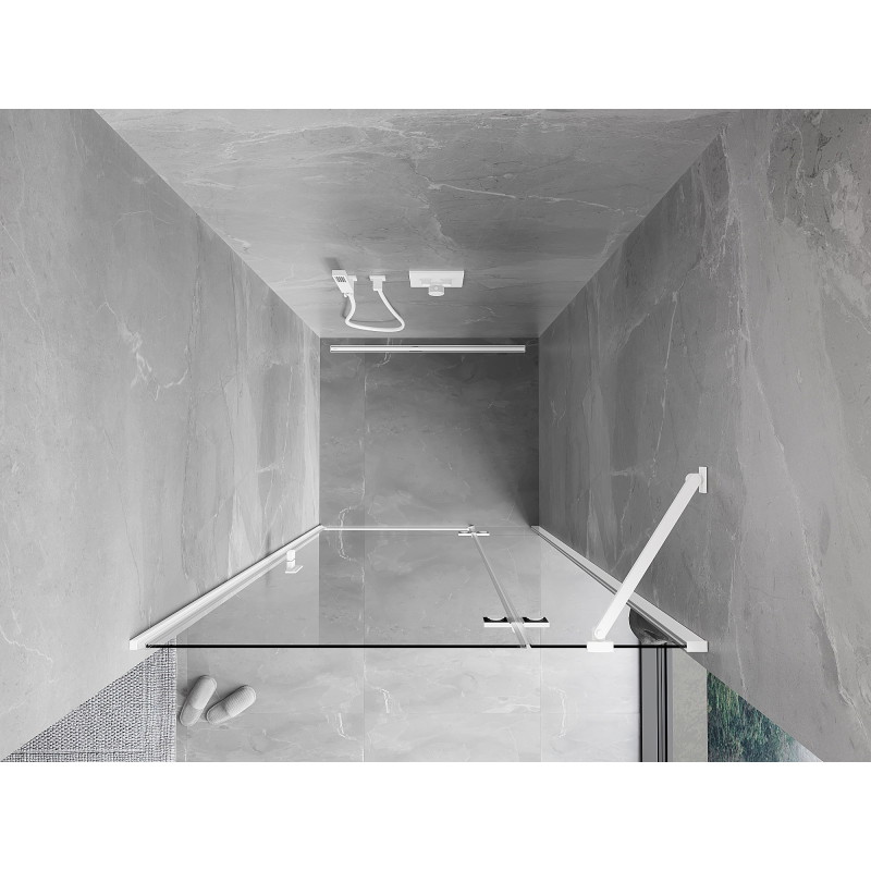 Mexen Mist-H puerta de ducha abatible derecha 105 cm, transparente, blanca - 8A5-105-000-20-00-P