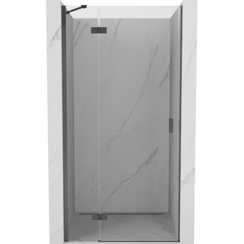 Mexen Mist-H drzwi prysznicowe uchylne lewe 115 cm, transparent, gun gray szczotkowany - 8A5-115-000-66-00-L