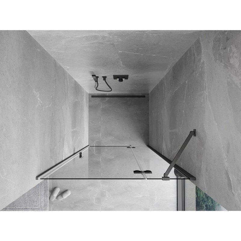 Mexen Mist-H δεξιά πτυσσόμενη πόρτα ντους 85 εκ., διαφανής, όπλο γκρι