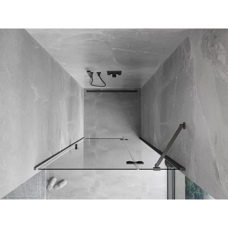 Mexen Mist-H porte de douche pivotante droite 105 cm, transparent, gris canon brossé - 8A5-105-000-66-00-P