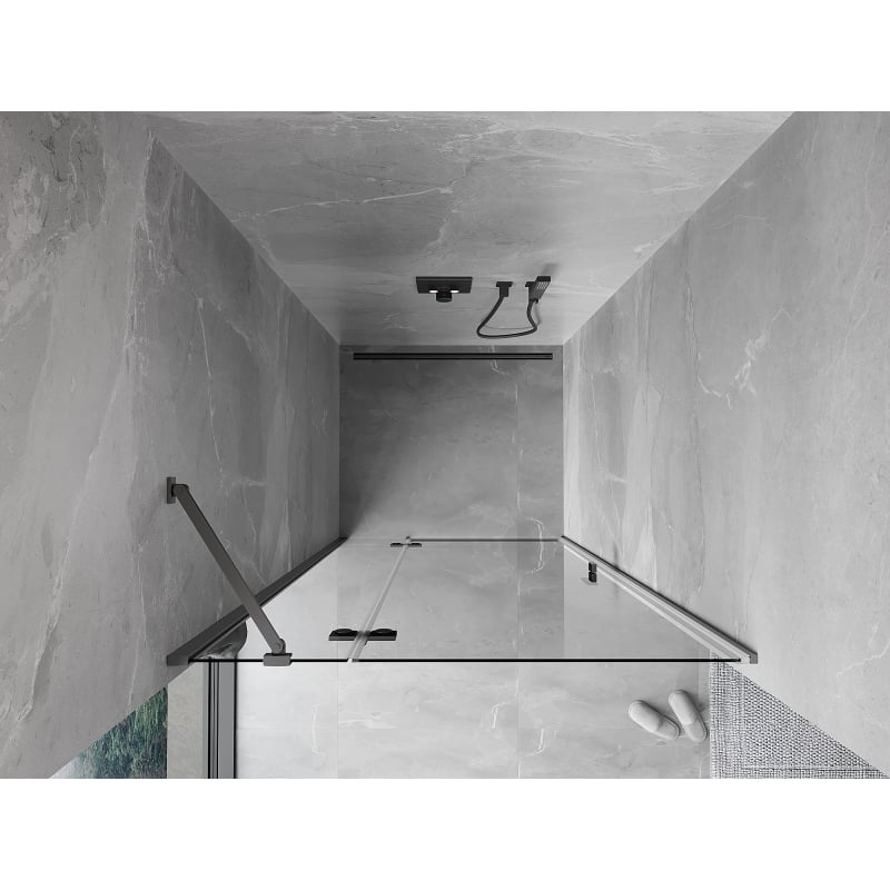 Mexen Mist-H porte de douche battante gauche 105 cm, transparent, gun metal - 8A5-105-000-95-00-L