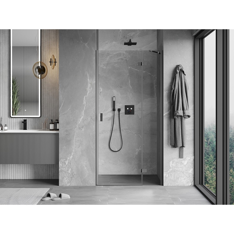 Mexen Mist-H izlietojamas dušas durvis, labais 85 cm, caurspīdīgs, pistoles metāls - 8A5-085-000-95-00-P