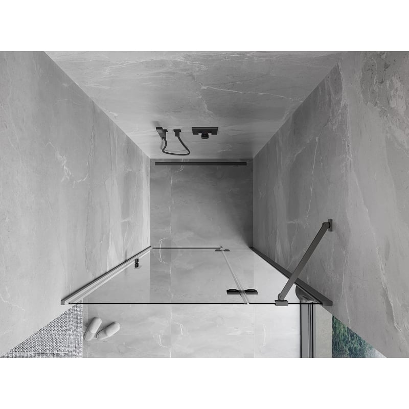 Mexen Mist-H porta de duche de abrir à direita 120 cm, transparente, metal gun - 8A5-120-000-95-00-P
