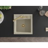 Mexen Vito évier en granit à 1 bac avec robinet de cuisine Duero, beige - 6503-69-671600-50