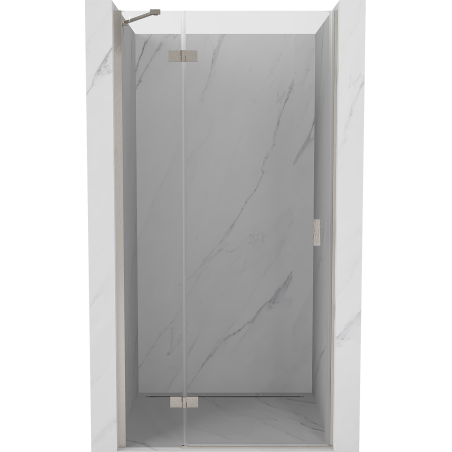 Mexen Mist-H left-handed pivot shower door 85 cm, transparent, brushed nickel - 8A5-085-000-97-00-L