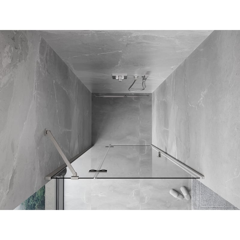 Mexen Mist-H porte de douche pivotante gauche 115 cm, transparent, nickel brossé - 8A5-115-000-97-00-L