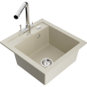 Mexen Vito évier de cuisine en granit 1-bassin avec robinet de cuisine Duero, beige - 6503-69-671600-00