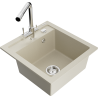 Mexen Vito lavello da cucina in granito a 1 vasca con rubinetto da cucina Duero, beige - 6503-69-671600-00