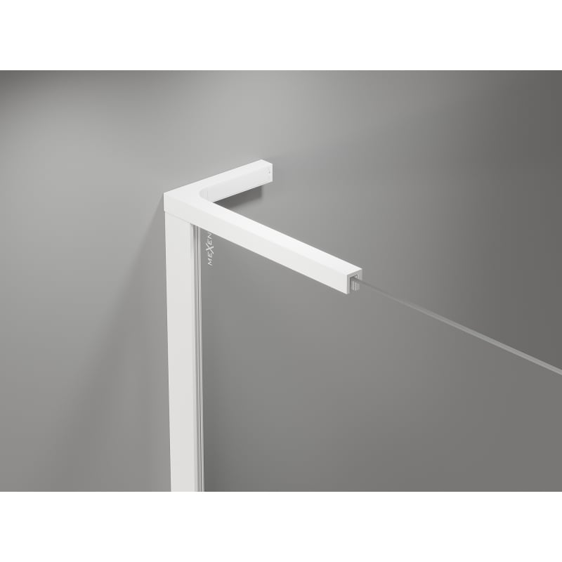 Mexen Mist-H L levo nihajna tuš vrata 80 cm, prozorna, bela - 8A5L-080-000-20-00-L