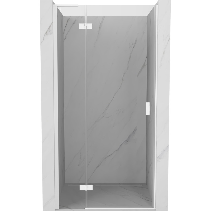Mexen Mist-H L levo nihajna tuš vrata 80 cm, prozorna, bela - 8A5L-080-000-20-00-L