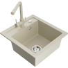 Mexen Vito fregadero de granito de 1 cubeta con grifo de cocina Duero, beige - 6503-69-671600-69
