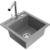 Mexen Vito fregadero de granito de 1 compartimento con grifo de cocina Duero, gris - 6503-71-671600-00