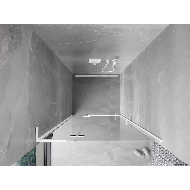 Mexen Mist-H L porte de douche battante gauche 115 cm, transparent, blanc - 8A5L-115-000-20-00-L