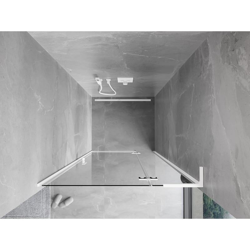 Mexen Mist-H L porte de douche pivotante droite 105 cm, transparente, blanche - 8A5L-105-000-20-00-P