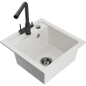 Mexen Vito lava-louça de granito de 1 cuba com torneira de cozinha Duero, branco - 6503-20-671600-70