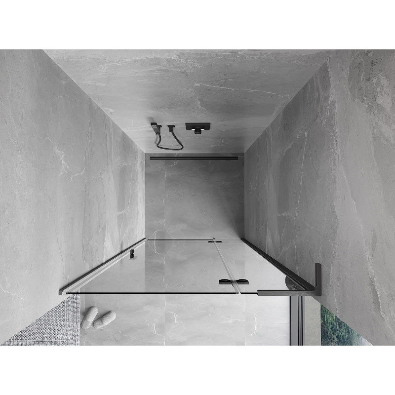 Mexen Mist-H L högerhängd duschdörr 105 cm, transparent, borstad gun gray - 8A5L-105-000-66-00-P