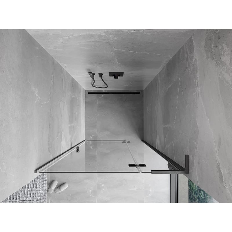 Mexen Mist-H L porte de douche pivotante droite 120 cm, transparent, gris acier brossé - 8A5L-120-000-66-00-P