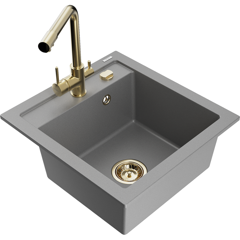 Mexen Vito graniittinen 1-allas keittiöhana Duero, harmaa - 6503-71-671600-50