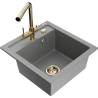 Mexen Vito granit izlietne ar vienu nodalījumu un virtuves jaucējkrānu Duero, pelēka - 6503-71-671600-50