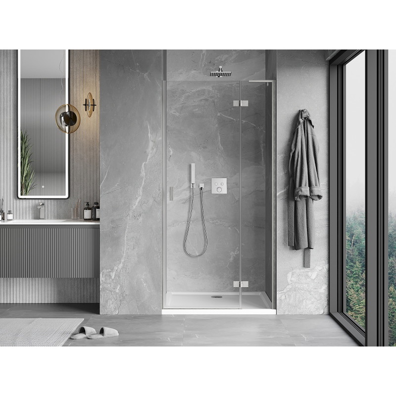 Mexen Mist-H L labās puses dušas durvis 70 cm, caurspīdīgas, matēts niķelis - 8A5L-070-000-97-00-P