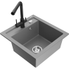 Mexen Vito fregadero de granito de 1 estanque con grifo de cocina Duero, gris - 6503-71-671600-70