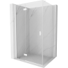 Mexen Mist-H T Left Hinged Shower Enclosure 75 x 70 cm, Transparent, White - 8A5T-075-070-20-00-L