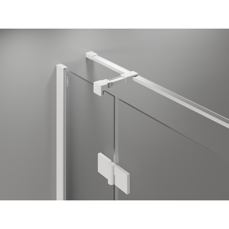 Mexen Mist-H T duschkabin med svängbar dörr vänster 80 x 80 cm, transparent, vit - 8A5T-080-080-20-00-L