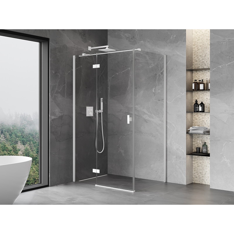 Mexen Mist-H T cabine de douche pivotante gauche 85 x 80 cm, transparent, blanc - 8A5T-085-080-20-00-L
