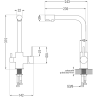 Mexen Vito granieten gootsteen 1-komorige met keukenkraan Duero, zwart/zilver metallic - 6503-73-671600-70-B