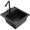 Mexen Vito granitische spoelbak 1-komorige met keukenmengkraan Duero, zwart/goud metallic - 6503-75-671600-70-B