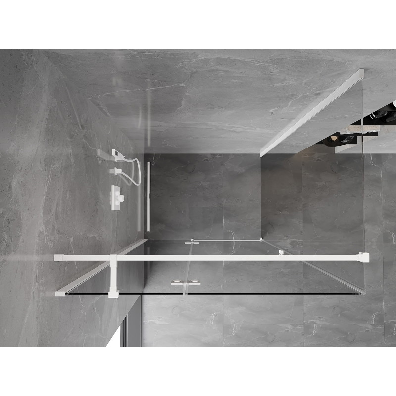 Mexen Mist-H T cabina doccia a battente sinistra 70 x 100 cm, trasparente, bianca - 8A5T-070-100-20-00-L