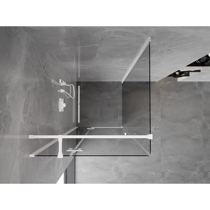 Mexen Mist-H T cabine de douche pivotante gauche 120 x 120 cm, transparent, blanc - 8A5T-120-120-20-00-L