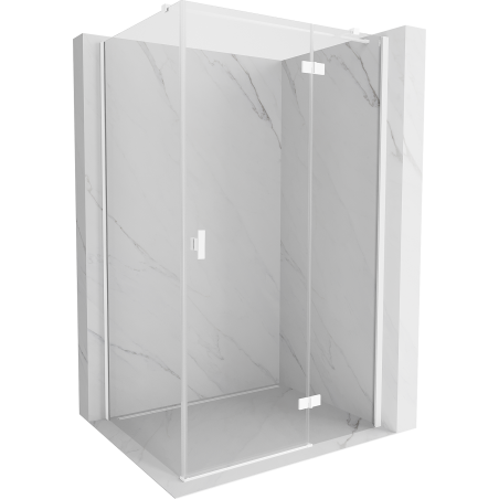Mexen Mist-H T cabina doccia con anta a battente destra 110 x 75 cm, trasparente, bianca - 8A5T-110-075-20-00-P