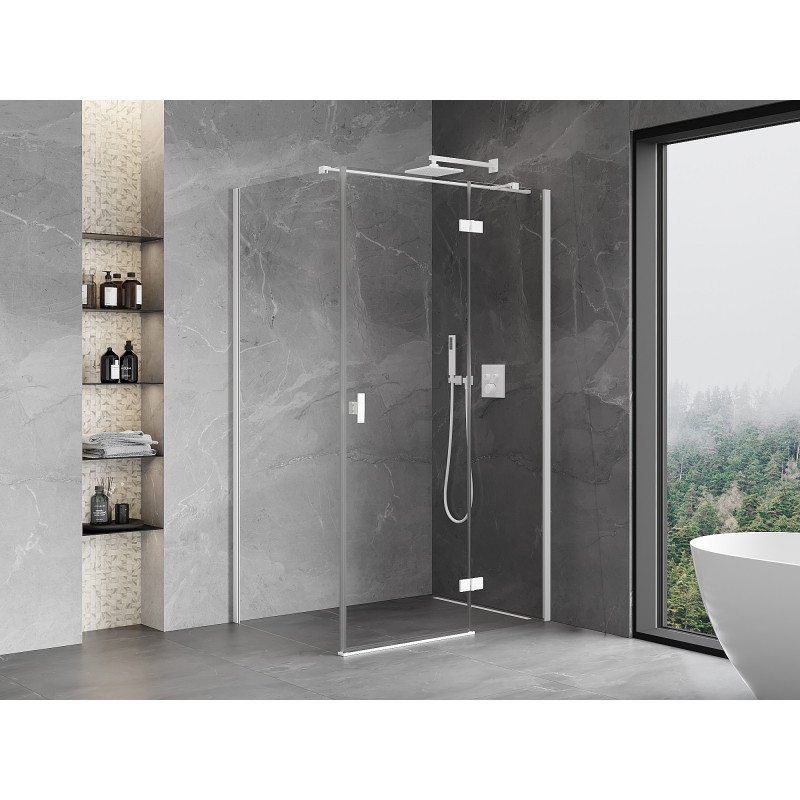 Mexen Mist-H T καμπίνα ντουζιέρας ανοιγόμενη δεξιά 115 x 80 cm, διάφανη, λευκή