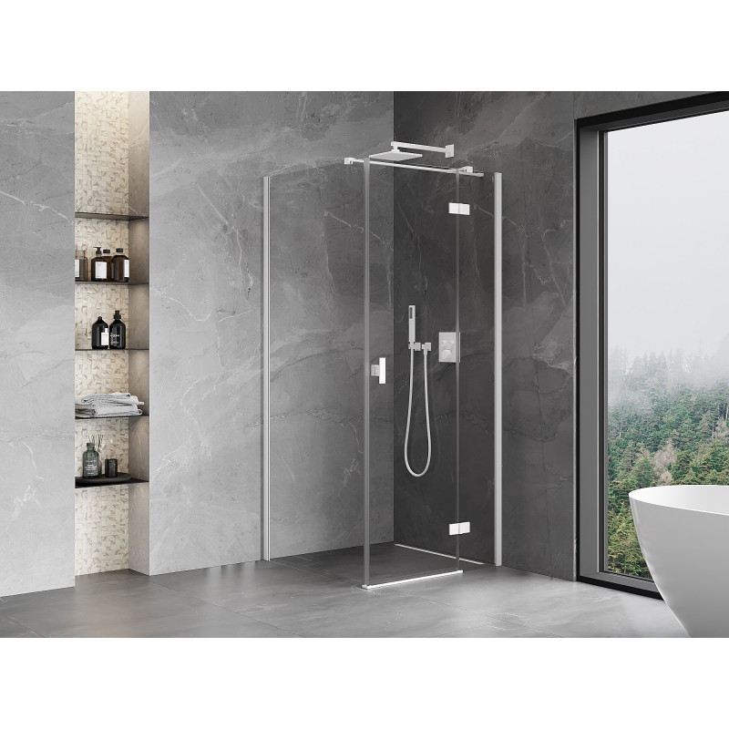 Mexen Mist-H T draaideur douchecabine rechts 90 x 90 cm, transparant, wit - 8A5T-090-090-20-00-P