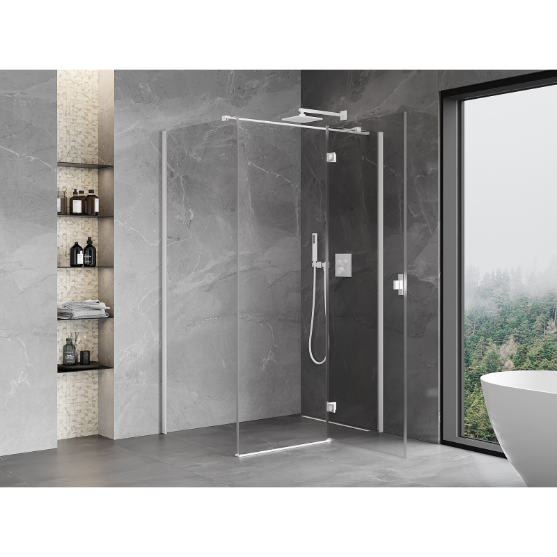 Mexen Mist-H T kabina prysznicowa uchylna prawa 85 x 100 cm, transparent, biała - 8A5T-085-100-20-00-P