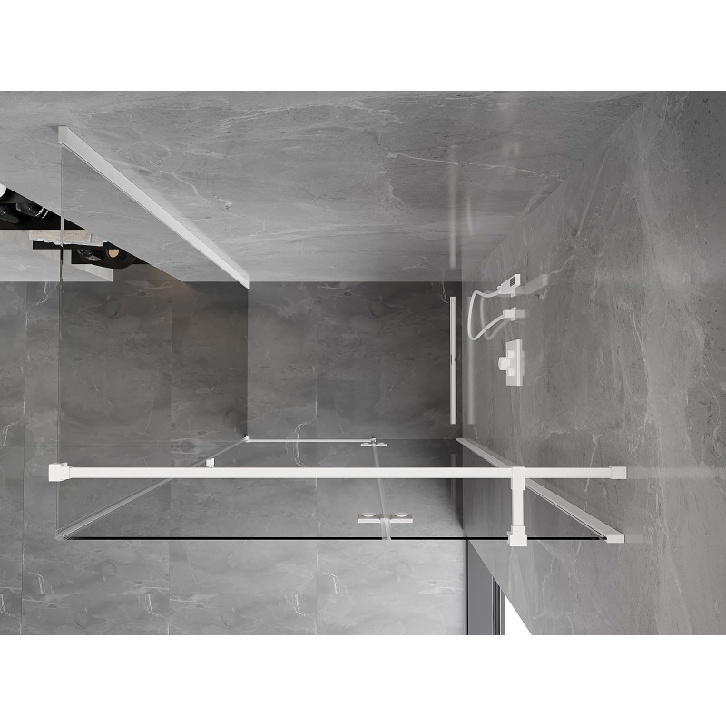 Mexen Mist-H T Duschkabine schwenkbar rechts 115 x 100 cm, transparent, weiß - 8A5T-115-100-20-00-P