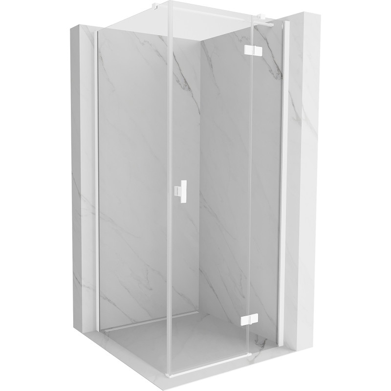 Mexen Mist-H T schuifbare douchecabine, rechts, 120 x 120 cm, transparant, wit - 8A5T-120-120-20-00-P
