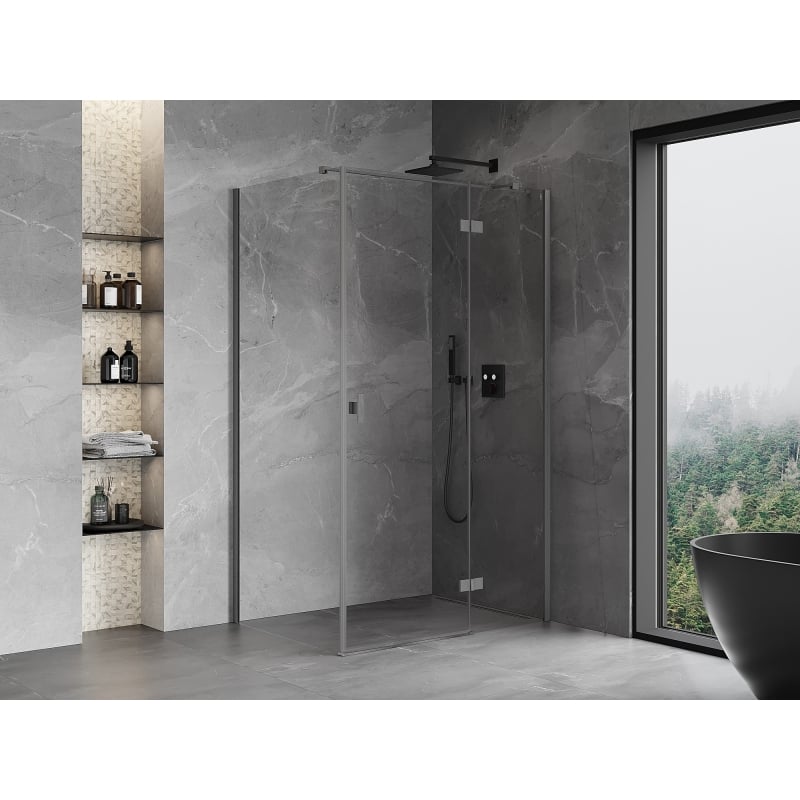 Mexen Mist-H T desna stran kopalniške kabine 120 x 70 cm, prozorna, brušeno siva - 8A5T-120-070-66-00-P