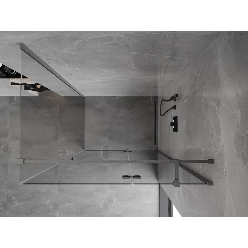 Mexen Mist-H T desna stran kopalniške kabine 120 x 70 cm, prozorna, brušeno siva - 8A5T-120-070-66-00-P