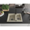 Mexen Carlos granieten spoelbak 1,5-kamers met keukenmengkraan Rita, beige - 6518-69-670300-70