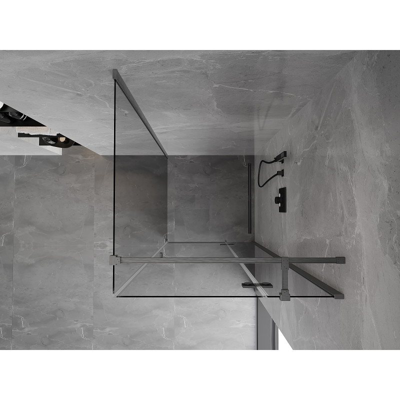 Mexen Mist-H T draaideur douchecabine rechts 110 x 110 cm, transparant, geborsteld geweergrijs - 8A5T-110-110-66-00-P