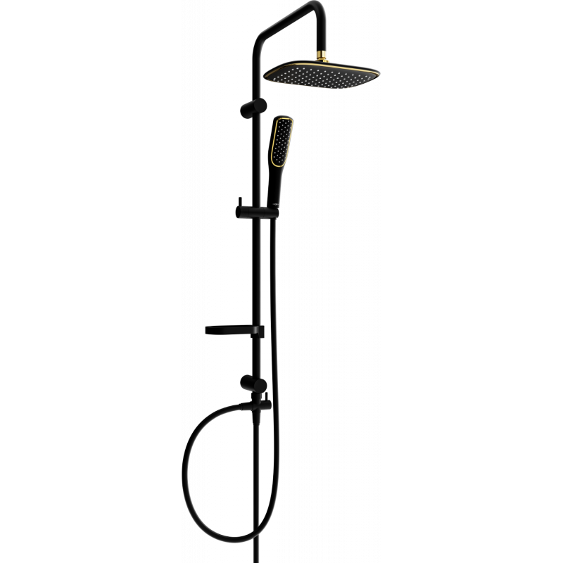 Mexen X49 coluna de chuveiro, preta/dourada - 798494991-75