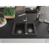 Mexen Carlos 1,5-komorige granieten spoelbak met Rita keukenmengkraan, zwart/goud metallic - 6518-75-670300-00
